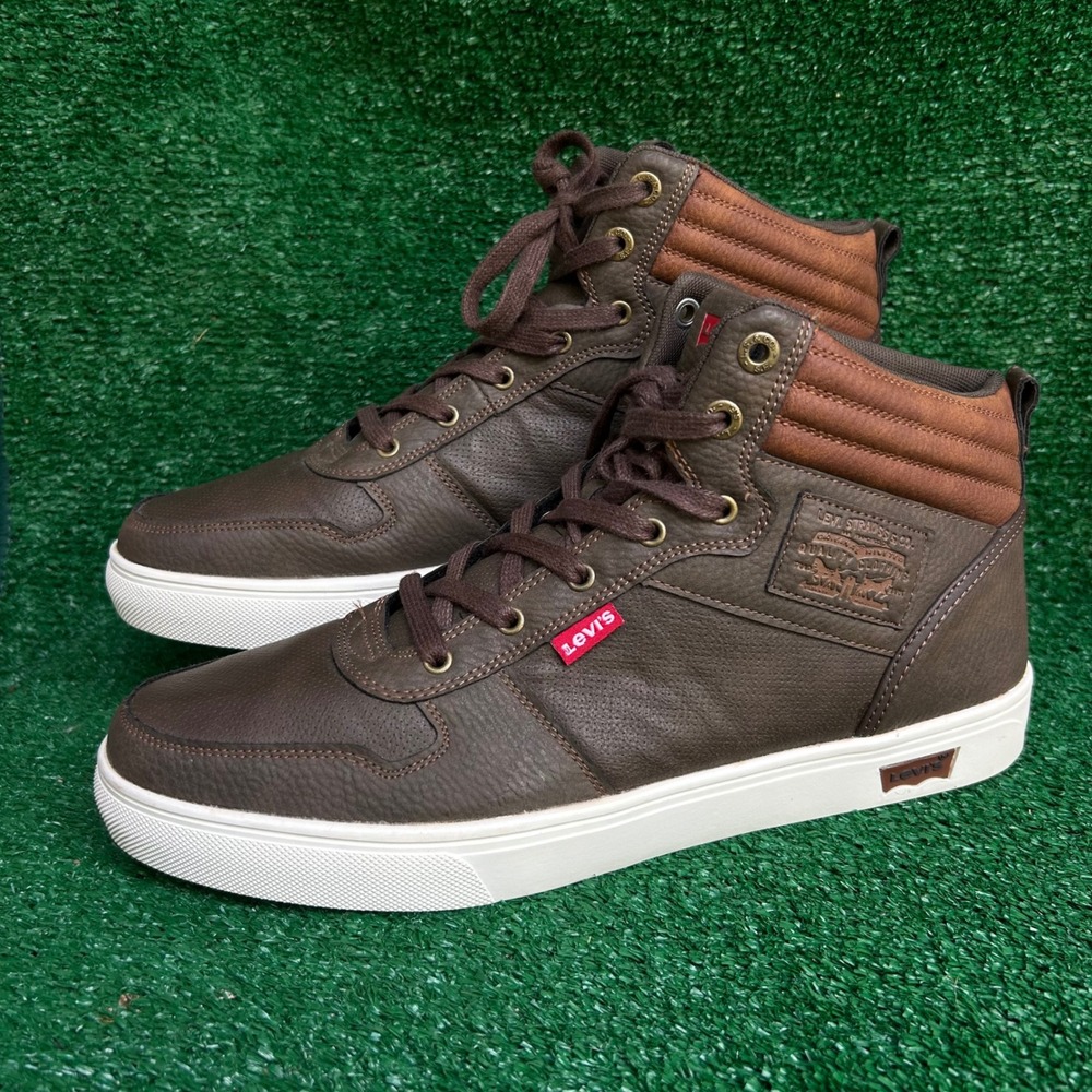 Levis Mens Turner High Top Sneakers Brown 51947909B Size 12
